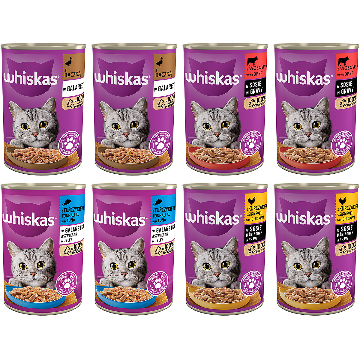8 puszek karmy whiskas