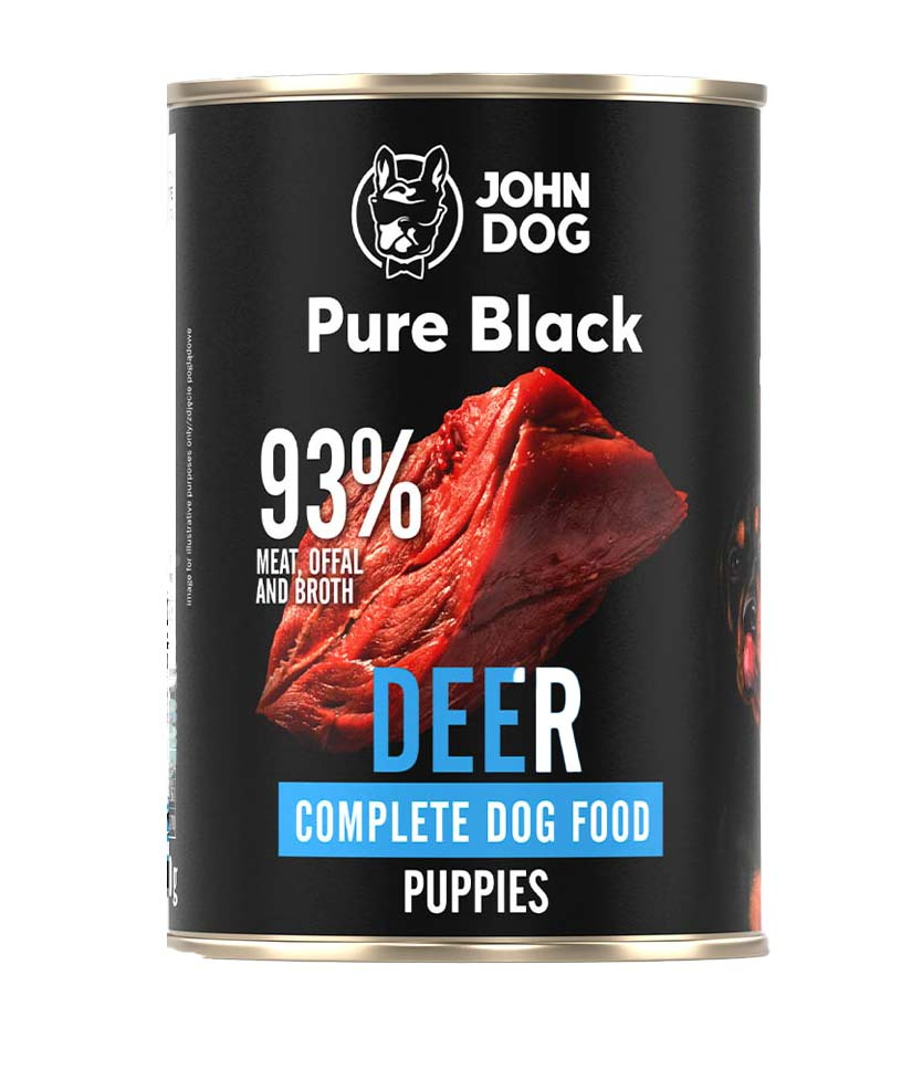 John dog pure black jeleń