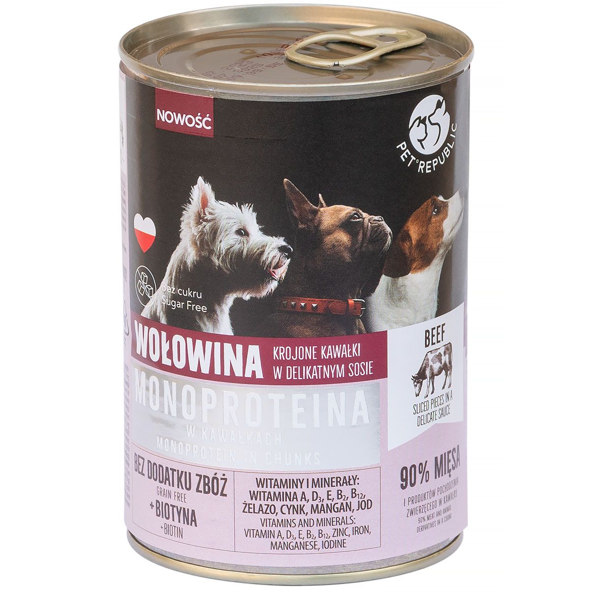 Karma dla psa PetREepublik Monoproteina wołowina 400 g