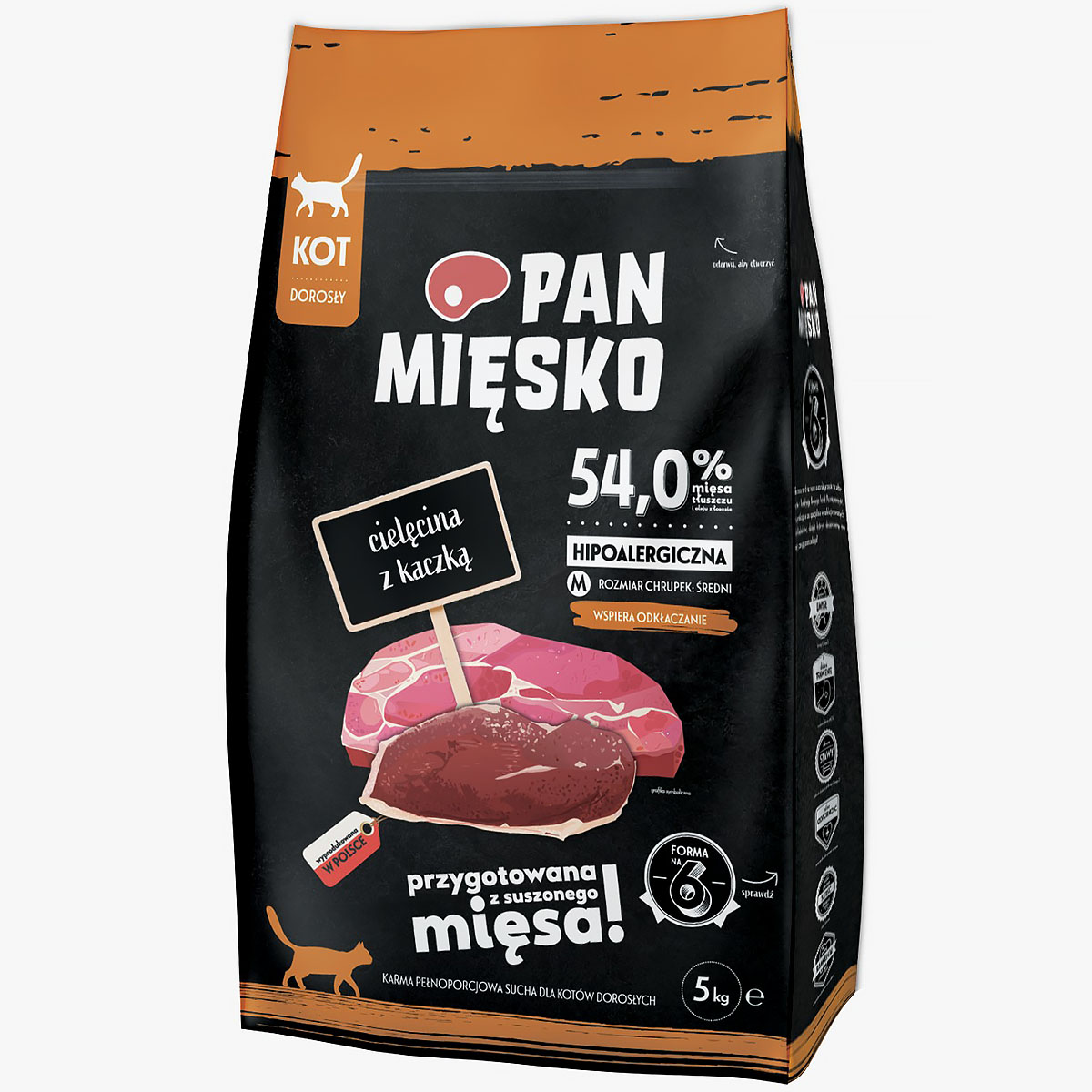 Pan mięsko cielęcina z kaczką dla kota 5 kg