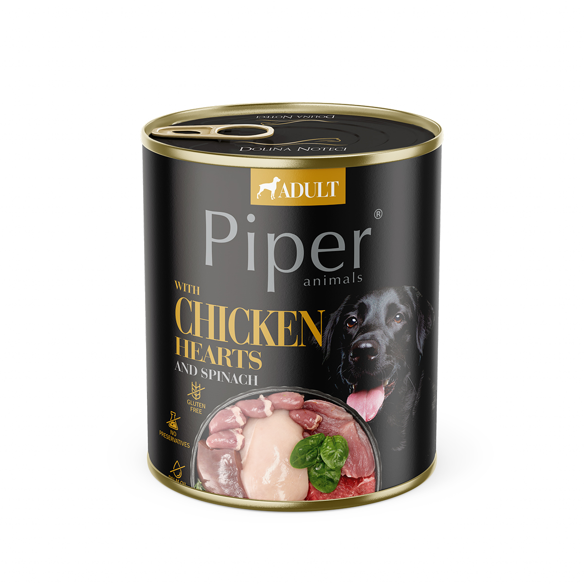 Mokra karma dla psa Piper z sercami z kurczaka i szpinakiem w puszce 800 g