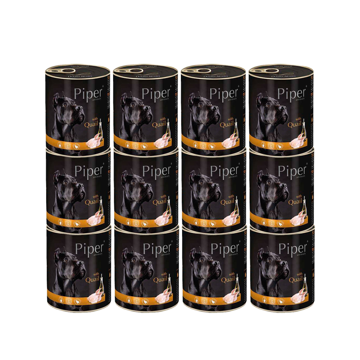 Zestaw mokrej karmy Piper z przepiórką 12x800 g