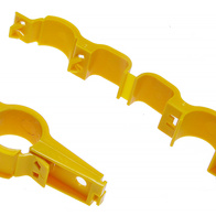 Łączenie rury kwadratowej 22x22mm z rurą nośną 26,75mm i uchwytem na drut elektryczny do systemów pojenia