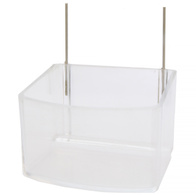 Karmnik pojnik dla papug transparentny mocowany na drut XL