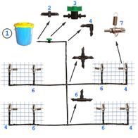Zawór liniowy do węża fi 4 mm do system pojenia