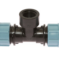 Trójnik łączenie T węża PE 20 mm do systemu pojenia dzwonowego - GW 3/4 cala