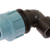 Łącznik kątowy kolanko węża PE fi 20 mm do systemów pojenia wyjście GW 1/2 cala