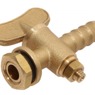 Króciec z zaworem na wąż fi 10 mm PRIME mosiężny