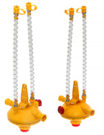 Reduktor pochyłości terenu w systemie linii pojenia