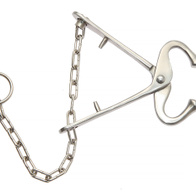 Uchwyt nosowy kleszcze dla byka koło z łańcuchem
