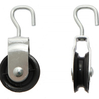 Bloczek 40 mm nylonowy z korpusem aluminowym z otwartym haczykiem z ocynku