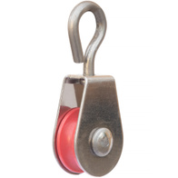 Bloczek 21 mm nylonowy z korpusem z nierdzewki z zamkniętym haczykiem