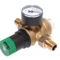 Reduktor ciśnienia Honeywell ze wskaźnikiem od 1,5 do 6 Bar, gwint 1/2 cala, mosiężny