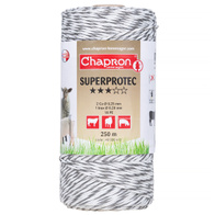 Plecionka biało-czarna do pastucha miedziane przewodniki SUPERPROTEC 250 m