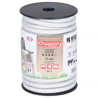 Taśma biało-czarna 12 mm do pastucha miedziane przewodniki MIXED WIRES 200 m