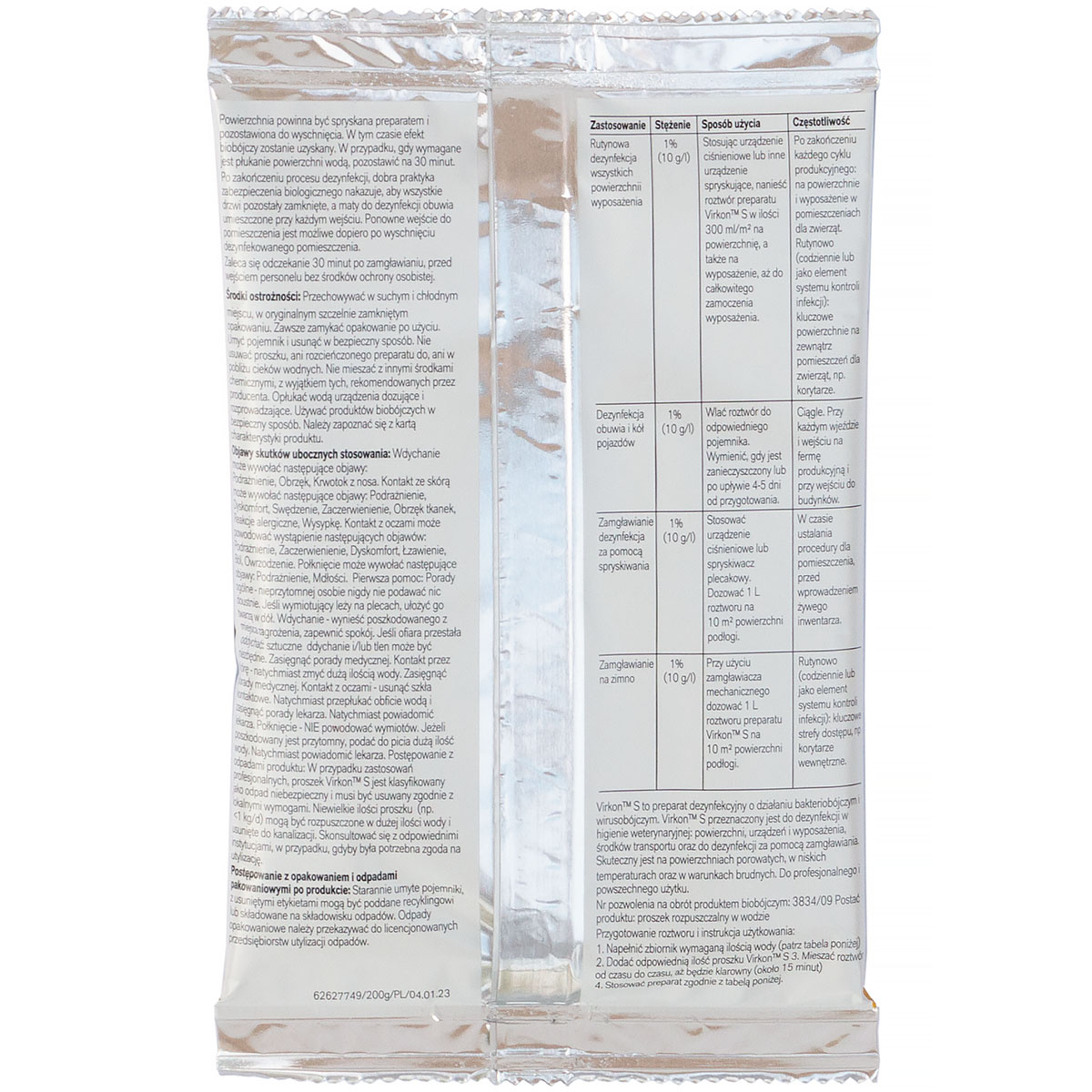 Virkon S 200 g preparat do dezynfekcji ptasia grypa ASF