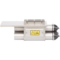 Jarzmo 90 mm potrójne pod silos INOX-Line nierdzewne z zasuwą i wałkiem