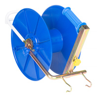 Zwijak z blokadą, hamulcem i zaczepami do wieszania na słupku