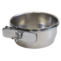 Miska dla królików ze stali nierdzewnej 250 ml na stelażu ze śrubą