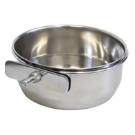 Miska dla królików ze stali nierdzewnej 450 ml na stelażu ze śrubą