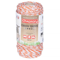 Plecionka biało-czerwona Cordon Toronne do pastuchów elektrycznych - długość 200m