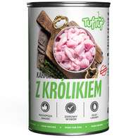 Mokra karma dla psa TUF TUF mielonka z królikiem zestaw 12 x 400 g
