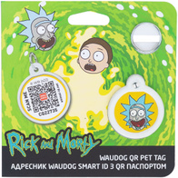 Adresówka dla psa metalowa z QR paszportem motyw Rick and Morty 25 mm