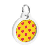 Adresówka dla psa metalowa z QR paszportem motyw SERCA