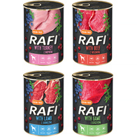 Mokra karma dla psa RAFI mix 4 smaków 48 x 400 g