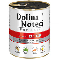Mokra karma dla psa Dolina Noteci Premium wołowina zestaw w puszkach 12 x 800 g