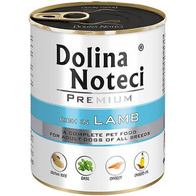Mokra karma dla psa Dolina Noteci Premium jagnięcina zestaw w puszkach 12 x 800 g