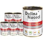 Mokra karma dla psa Dolina Noteci z wołowiną zestaw w puszkach 6 x 400 g