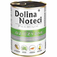 Mokra karma dla psa Dolina Noteci z dziczyzną zestaw w puszkach 6 x 400 g