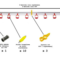 Linia z miseczkami do pojenia niosek, przepiórek TOP-CUP 10, 2mb