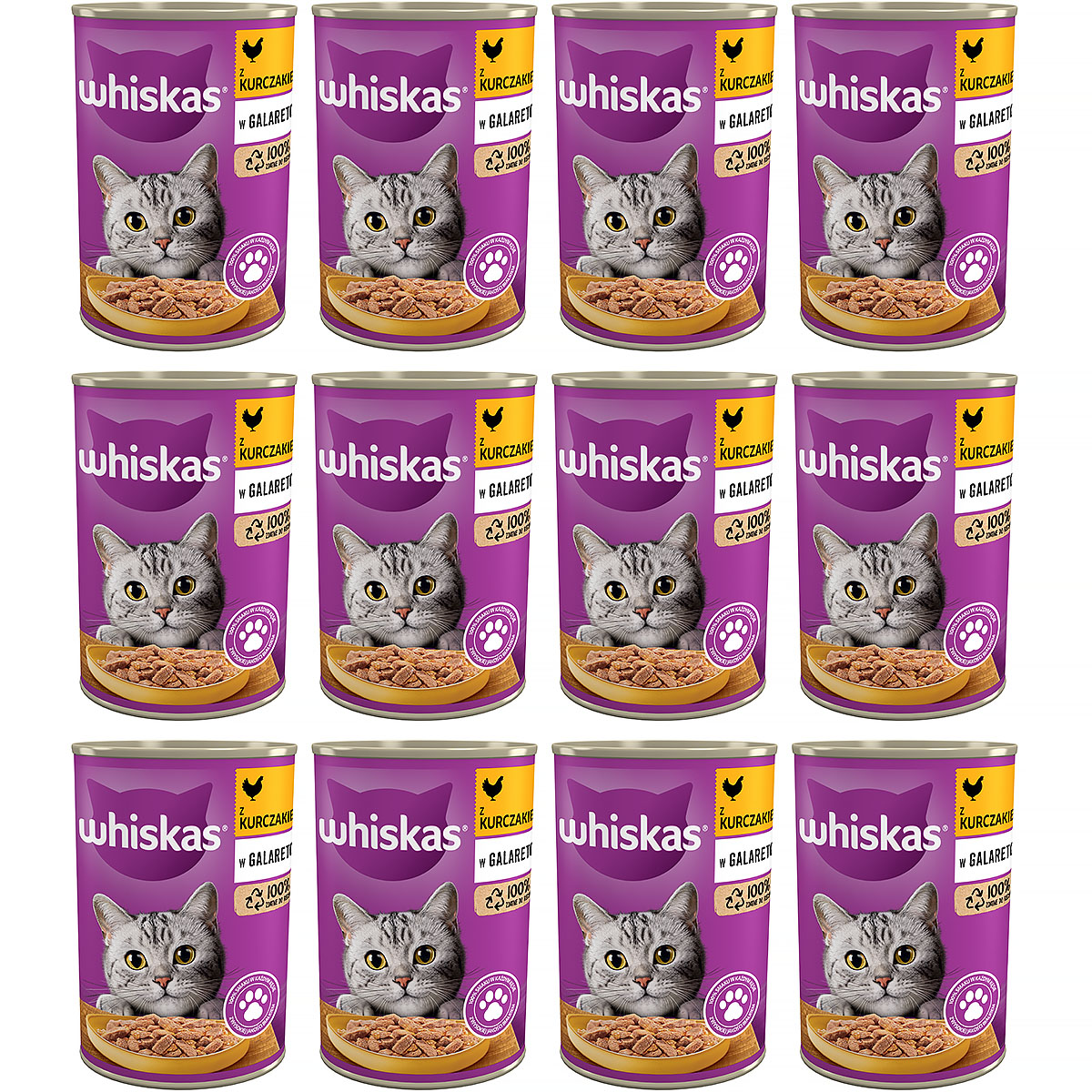 Mokra karma dla kota Whiskas z kurczakiem w galaretce 12 x 400 g 