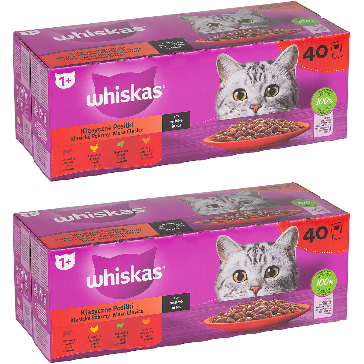 Mokra karma dla kota Whiskas mix smaków w sosie saszetki 80 x 85 g