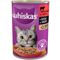 Mokra karma dla kota Whiskas z wołowiną w sosie 400 g