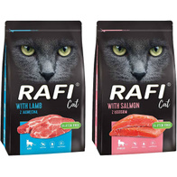 Sucha karma dla kota bez zbóż Rafi Cat mix jagnięcina łosoś 2 x 7 kg