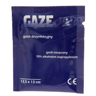 Gaziki do dezynfekcji rąk nasączone alkoholem 13,5 x 13 cm - 100 szt.