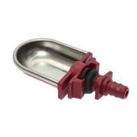 Poidło dla królików z miską nierdzewną i niplem do montażu na rurze 22 x 22 mm