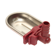 Poidło dla królików z miską nierdzewną i niplem wtyk kątowy na wąż 10 mm, montaż na klatce
