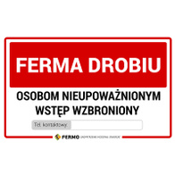 Tablica ostrzegawcza UWAGA FERMA DROBIU