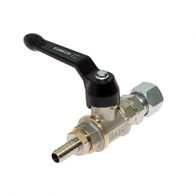 Zawór z wyjściem na rurkę fi 12 mm i wąż 3/8 cala skręcany