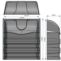 Osłona zaciemniająca na okna wloty powietrza czarna podwójnie przedłużona 1200 x 1360 x 400 mm
