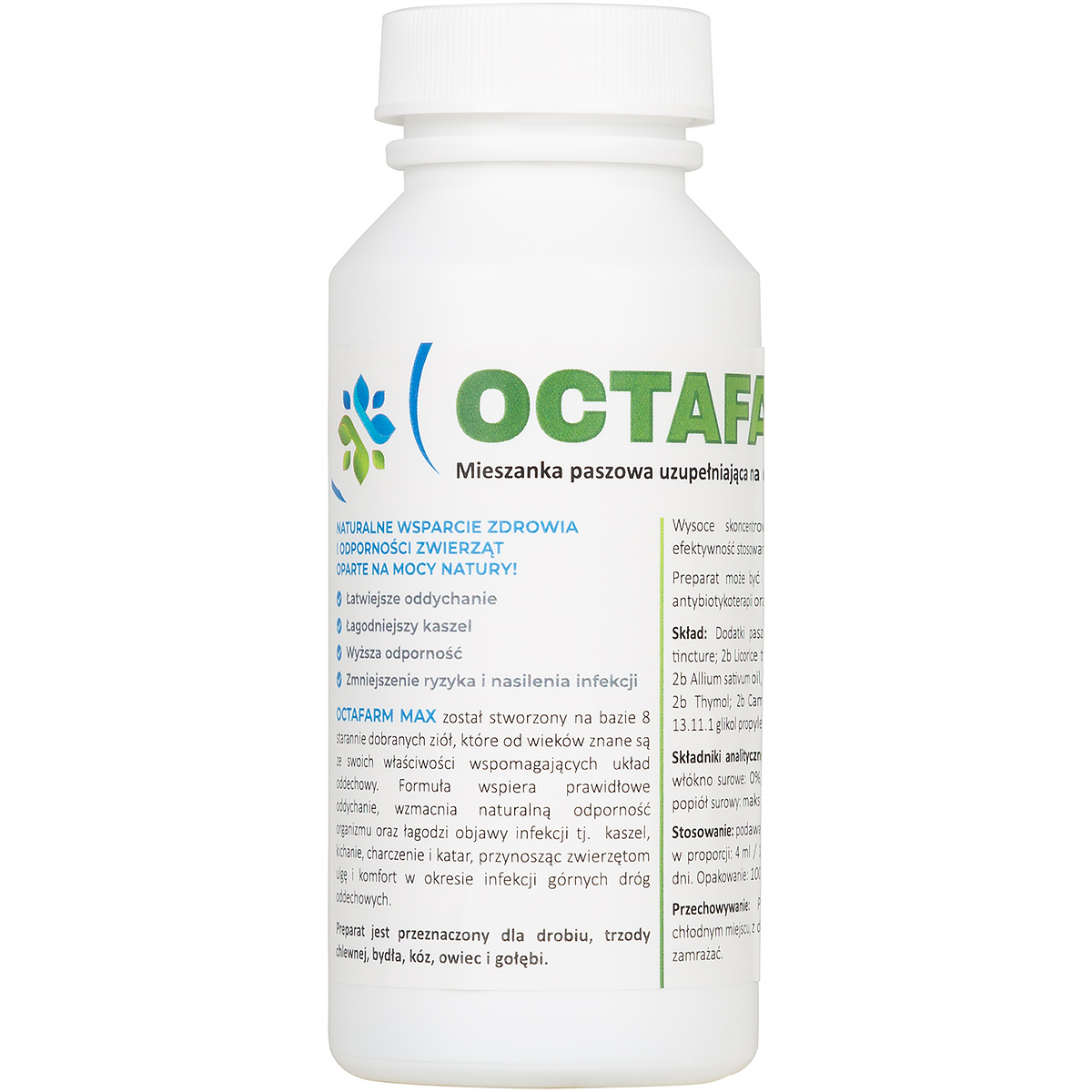 OctaFarm MAX środek na drogi oddechowe, kaszel u kur i innych zwierząt hodowlanych 
