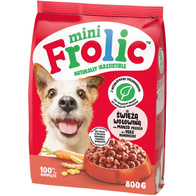 Miękka sucha karma dla psów małych ras FROLIC mini z wołowiną 800 g