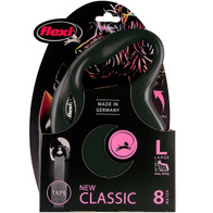 Smycz FLEXI dla psa do 50 kg New Classic L taśma 8 m czarna