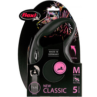 Smycz FLEXI dla psa do 25 kg New Classic M taśma 5 m czarna