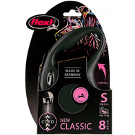 Smycz FLEXI dla psa do 15 kg New Classic S linka 8 m czarna
