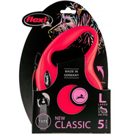 Smycz FLEXI dla psa do 50 kg New Classic L taśma 5 m czerwona